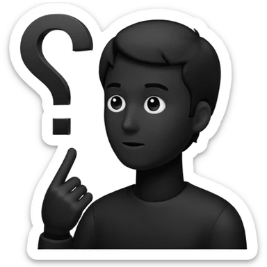 silhouette of a man with a question mark sticker
