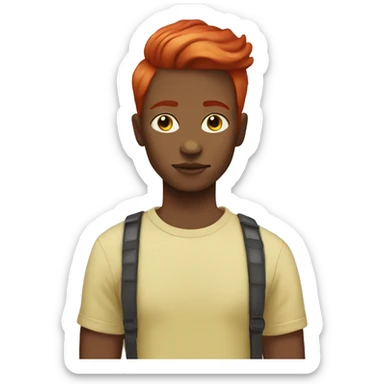 red hair non binary human yellow skin sticker