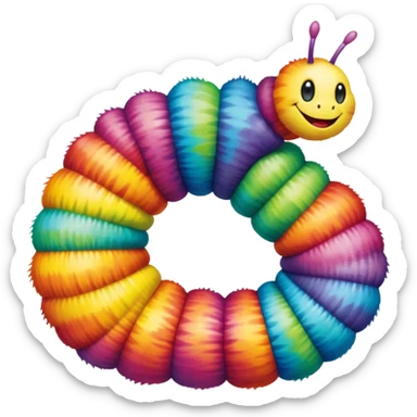 Tie dye caterpillar sticker