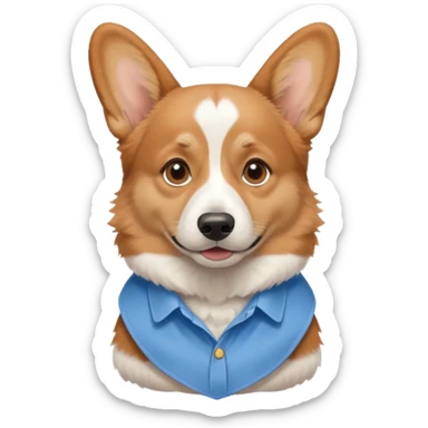 perrita caricatura gorgi gales reunión con ropa celeste sticker