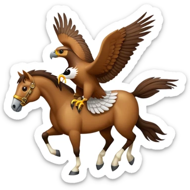 horse with a falcon sticker