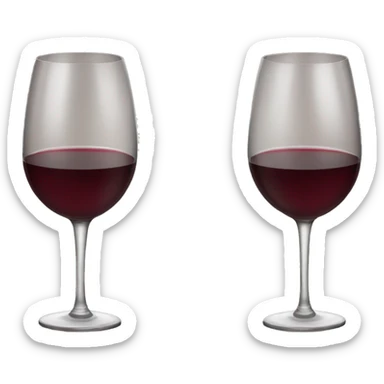 Long stem wine glass red wine sticker