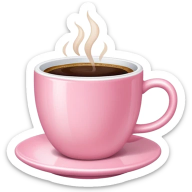 aesthetic cup of coffee baby pink no hot steams on top and no face sticker