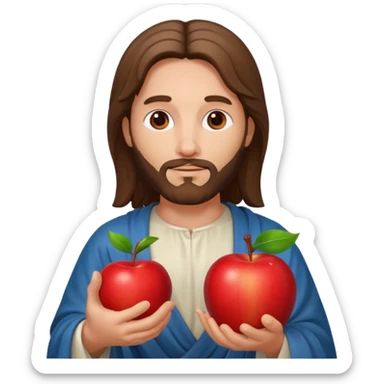 christ god with an apple sticker