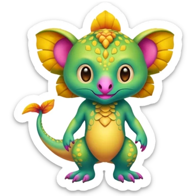 Colorful Exotic Pokémon-Digimon-Monster-Beast-Fakémon-hybrid-creature (full body) sticker
