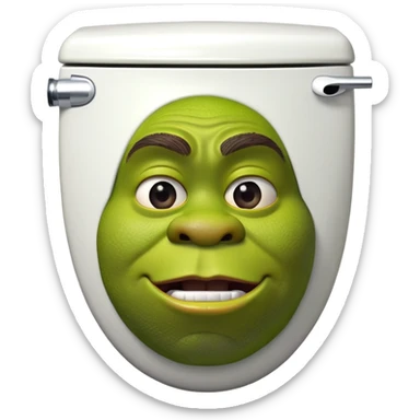 black shrek head is coming out of a toilet sticker
