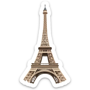 Eiffel Tower landmark with soft muted colors, not bright sticker