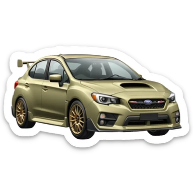 khaki grey Subaru sti sticker