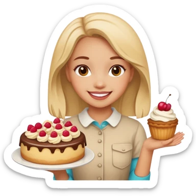 de una chica con postres sticker