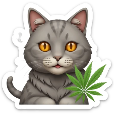 cat smoking marijuana sticker