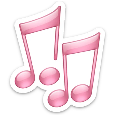 Soft pink notes of music sticker