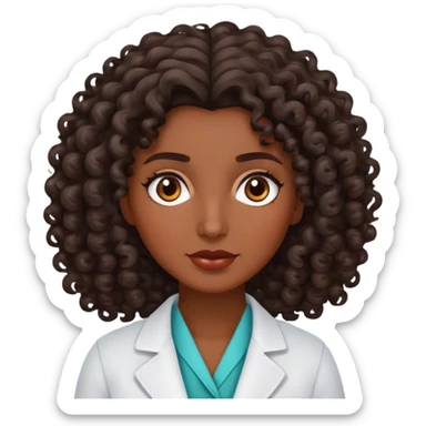 Curly woman with dark brown hair is a therapist  sticker