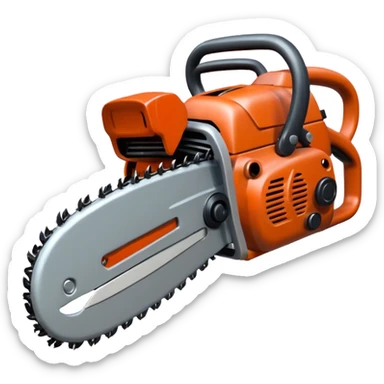creepy Chainsaw, cartoon horror emoji, no background sticker
