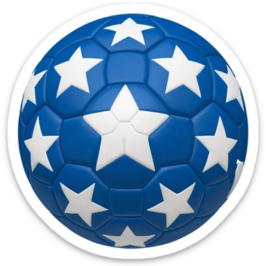 blue stars champions league soccer ball sticker