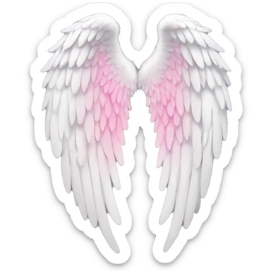 white angel wing with pink detail sticker
