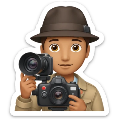 cameraman hold a camera sticker