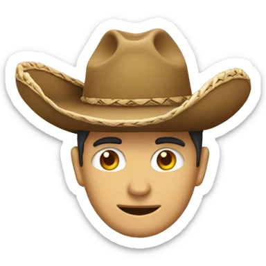 Hoja de canabis con sombrero vaquero  sticker