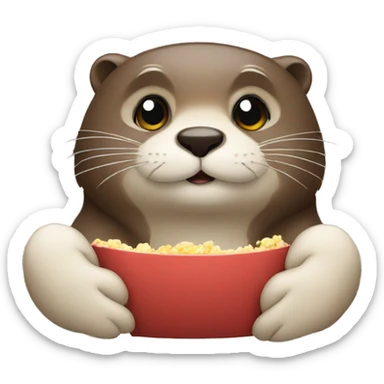 an otter watching movie sticker