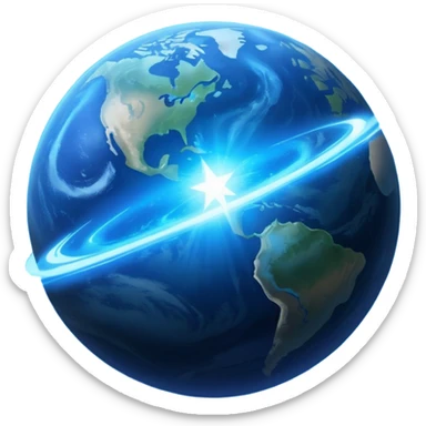 The image is a sci-fi poster with glowing blue text that reads “STAR BLAST.” A bright blue planet or star glows at the bottom, giving the design a futuristic, space-themed look. dont foget the text  sticker