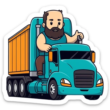 Big bob driving big truck sticker