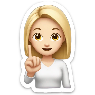 white girl showing three fingers on one hand sticker