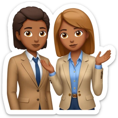 2 people talking job interview semi casual sticker