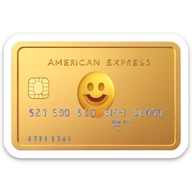shiny gold American Express Gold credit card, 3D emoji style, no text sticker