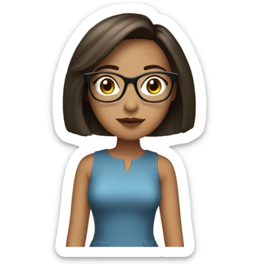 IT Girl brunette with bob and glasses sticker