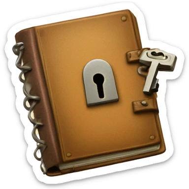 vintage diary with lock and key sticker