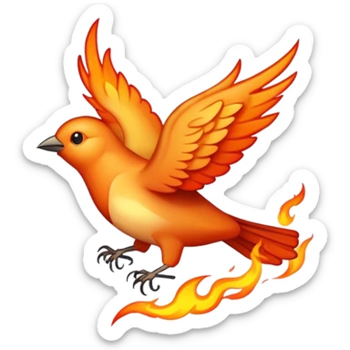 A flying nightingale on fire sticker