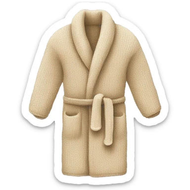 Beige knit woolly dressing gown sticker