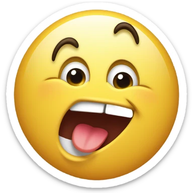 Emoji licking another emoji sticker