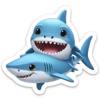 Shark taking care of a baby sticker