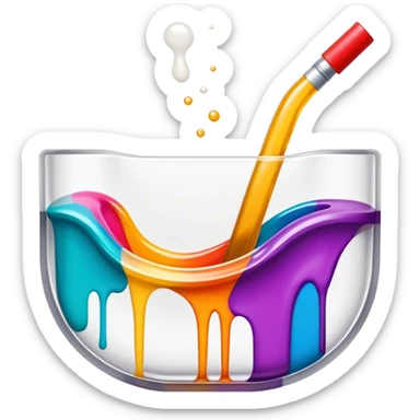 Epoxy resin art icon, tubes of epoxy resin, visible mixing tools, colorful resin pouring onto a surface, creating intricate patterns or designs, such as abstract art or coasters, minimalistic style, clean lines, transparent background. sticker