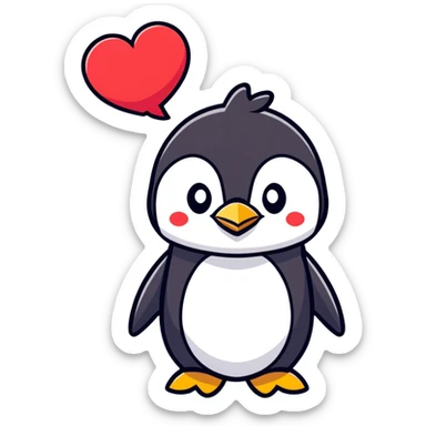 Penguin I love you sticker