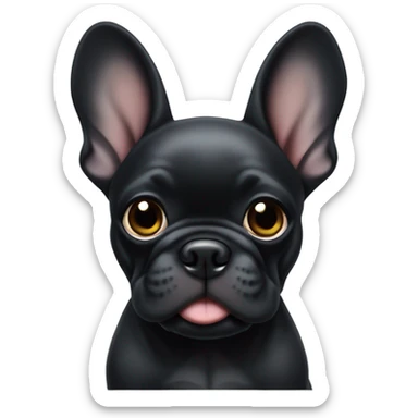 cutest fully black puppy frenchie sticker