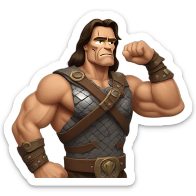 Conan the barbarian Arnold Schwarzenegger salute sticker