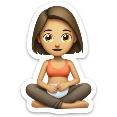 Girl with heating pad  sticker