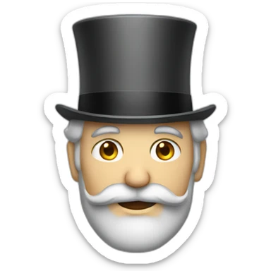grey beard and top hat man sticker