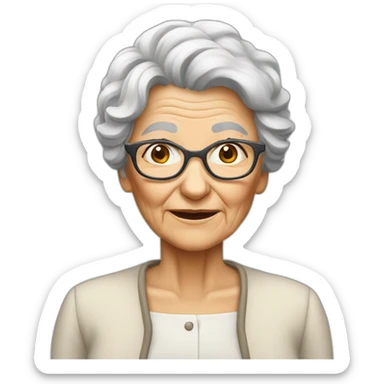 Oldwoman photograph sticker