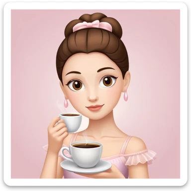 balerina con un taza de caffe sticker