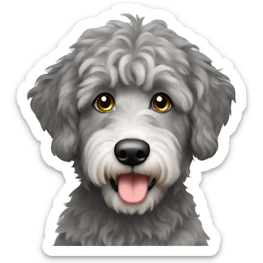 Grey aussiedoodle  sticker