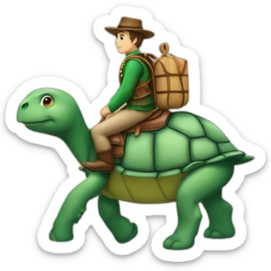 Tortue sur un cheval sticker
