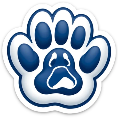 Penn state nittany lion paw in blue and white sticker