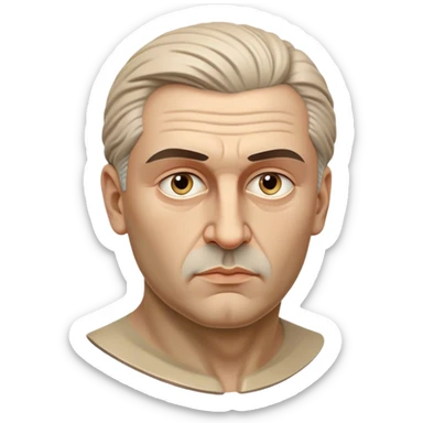 Cinematic Realistic Ivan Meštrović Portrait Emoji, depicted as a renowned Croatian sculptor with thoughtful eyes and classical attire, rendered with intricate textures and dramatic artistic lighting that captures his creative genius. sticker