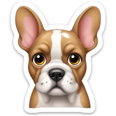 Fawn colored France-BullDog with big ears sticker