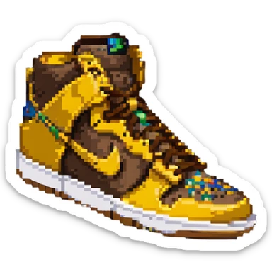 Nike Dunk Curry sneakers, yellow-brown color scheme sticker