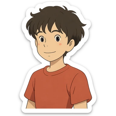 boy with slightly wavy hair sticker