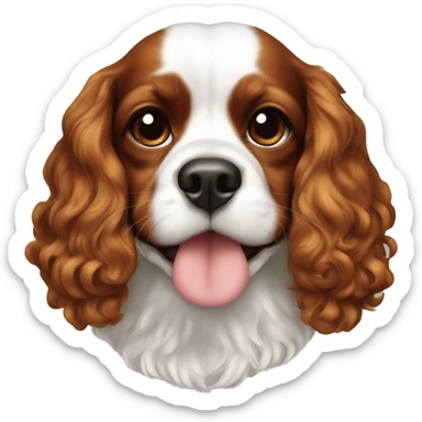 blenheim cavalier girl with brown spot on left side of mouth  sticker
