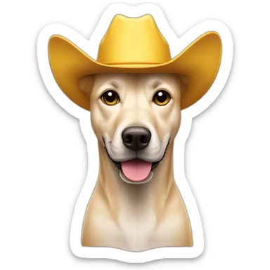 yellow dog cowboy hat sticker